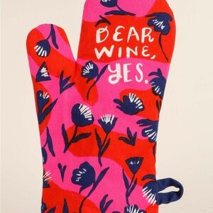 Oven Mitt - NWT - “dear wine, yes” Floral